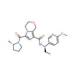 CC[C@@H](NC(=O)c1cc(C(=O)N2CCC[C@@H]2C)n2c1COCC2)c1ccc(OC)nc1 ZINC000146118258