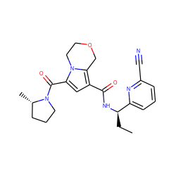 CC[C@@H](NC(=O)c1cc(C(=O)N2CCC[C@@H]2C)n2c1COCC2)c1cccc(C#N)n1 ZINC000146119459