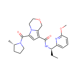 CC[C@@H](NC(=O)c1cc(C(=O)N2CCC[C@@H]2C)n2c1COCC2)c1cccc(OC)n1 ZINC000146089491