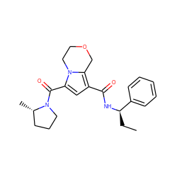 CC[C@@H](NC(=O)c1cc(C(=O)N2CCC[C@@H]2C)n2c1COCC2)c1ccccc1 ZINC000146088448