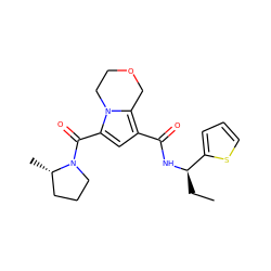 CC[C@@H](NC(=O)c1cc(C(=O)N2CCC[C@@H]2C)n2c1COCC2)c1cccs1 ZINC000146062139