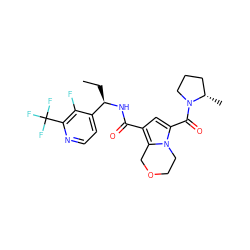 CC[C@@H](NC(=O)c1cc(C(=O)N2CCC[C@@H]2C)n2c1COCC2)c1ccnc(C(F)(F)F)c1F ZINC000146090088