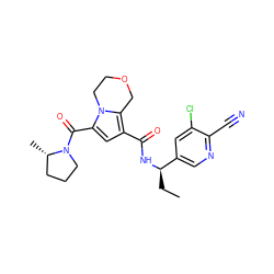 CC[C@@H](NC(=O)c1cc(C(=O)N2CCC[C@@H]2C)n2c1COCC2)c1cnc(C#N)c(Cl)c1 ZINC000146113296