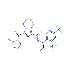 CC[C@@H](NC(=O)c1cc(C(=O)N2CCC[C@@H]2C)n2c1COCC2)c1cnc(C(F)(F)F)cc1C(F)(F)F ZINC000146053133