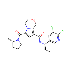 CC[C@@H](NC(=O)c1cc(C(=O)N2CCC[C@@H]2C)n2c1COCC2)c1cnc(Cl)c(Cl)c1 ZINC000146068273