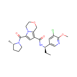 CC[C@@H](NC(=O)c1cc(C(=O)N2CCC[C@@H]2C)n2c1COCC2)c1cnc(OC)c(Cl)c1 ZINC000146064409