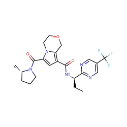 CC[C@@H](NC(=O)c1cc(C(=O)N2CCC[C@@H]2C)n2c1COCC2)c1ncc(C(F)(F)F)cn1 ZINC000146050801