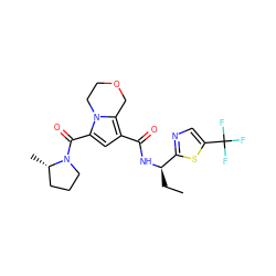 CC[C@@H](NC(=O)c1cc(C(=O)N2CCC[C@@H]2C)n2c1COCC2)c1ncc(C(F)(F)F)s1 ZINC000146120915