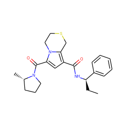 CC[C@@H](NC(=O)c1cc(C(=O)N2CCC[C@@H]2C)n2c1CSCC2)c1ccccc1 ZINC000146109572