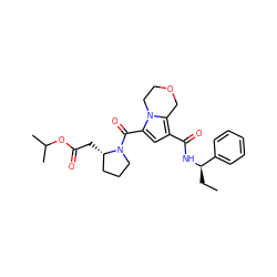 CC[C@@H](NC(=O)c1cc(C(=O)N2CCC[C@@H]2CC(=O)OC(C)C)n2c1COCC2)c1ccccc1 ZINC000143856533