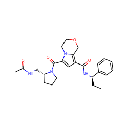 CC[C@@H](NC(=O)c1cc(C(=O)N2CCC[C@@H]2CNC(C)=O)n2c1COCC2)c1ccccc1 ZINC000146126055