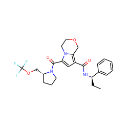 CC[C@@H](NC(=O)c1cc(C(=O)N2CCC[C@@H]2COC(F)(F)F)n2c1COCC2)c1ccccc1 ZINC000146055543