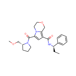 CC[C@@H](NC(=O)c1cc(C(=O)N2CCC[C@@H]2COC)n2c1COCC2)c1ccccc1 ZINC000146056375