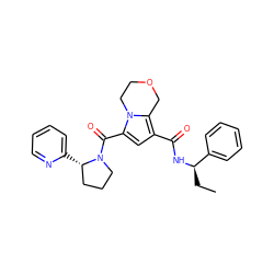 CC[C@@H](NC(=O)c1cc(C(=O)N2CCC[C@@H]2c2ccccn2)n2c1COCC2)c1ccccc1 ZINC000146141300