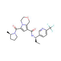 CC[C@@H](NC(=O)c1cc(C(=O)N2CCC[C@H]2C)n2c1COCC2)c1ccc(C(F)(F)F)nc1 ZINC000146150074