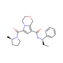 CC[C@@H](NC(=O)c1cc(C(=O)N2CCC[C@H]2C)n2c1COCC2)c1ccccc1 ZINC000146110195