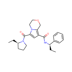 CC[C@@H](NC(=O)c1cc(C(=O)N2CCC[C@H]2CC)n2c1COCC2)c1ccccc1 ZINC000146137855