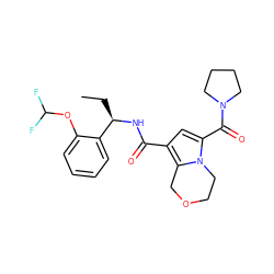 CC[C@@H](NC(=O)c1cc(C(=O)N2CCCC2)n2c1COCC2)c1ccccc1OC(F)F ZINC000146102539