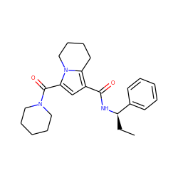 CC[C@@H](NC(=O)c1cc(C(=O)N2CCCCC2)n2c1CCCC2)c1ccccc1 ZINC000146110395