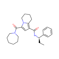 CC[C@@H](NC(=O)c1cc(C(=O)N2CCCCCC2)n2c1CCCC2)c1ccccc1 ZINC000146112015