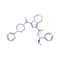 CC[C@@H](NC(=O)c1cc(C(=O)N2CCN(c3ccccn3)CC2)n2c1COCC2)c1ccccc1 ZINC000146095437