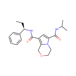 CC[C@@H](NC(=O)c1cc(C(=O)NC(C)C)n2c1COCC2)c1ccccc1 ZINC000146106156