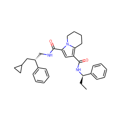 CC[C@@H](NC(=O)c1cc(C(=O)NC[C@@H](CC2CC2)c2ccccc2)n2c1CCCC2)c1ccccc1 ZINC000146129719