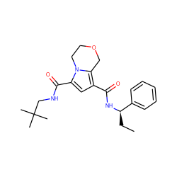 CC[C@@H](NC(=O)c1cc(C(=O)NCC(C)(C)C)n2c1COCC2)c1ccccc1 ZINC000143858590