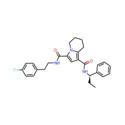 CC[C@@H](NC(=O)c1cc(C(=O)NCCc2ccc(F)cc2)n2c1CCCC2)c1ccccc1 ZINC000146130129