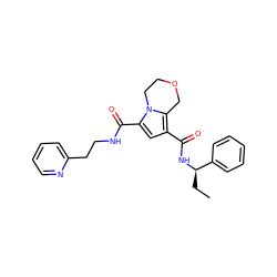 CC[C@@H](NC(=O)c1cc(C(=O)NCCc2ccccn2)n2c1COCC2)c1ccccc1 ZINC000146111817