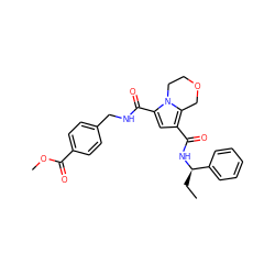 CC[C@@H](NC(=O)c1cc(C(=O)NCc2ccc(C(=O)OC)cc2)n2c1COCC2)c1ccccc1 ZINC000143741854