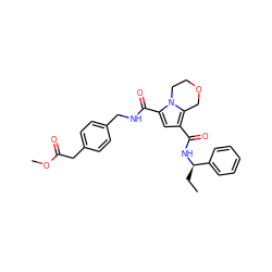 CC[C@@H](NC(=O)c1cc(C(=O)NCc2ccc(CC(=O)OC)cc2)n2c1COCC2)c1ccccc1 ZINC000143664216