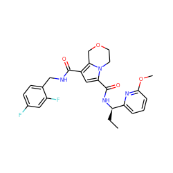 CC[C@@H](NC(=O)c1cc(C(=O)NCc2ccc(F)cc2F)c2n1CCOC2)c1cccc(OC)n1 ZINC000143793551