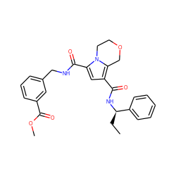 CC[C@@H](NC(=O)c1cc(C(=O)NCc2cccc(C(=O)OC)c2)n2c1COCC2)c1ccccc1 ZINC000143840515