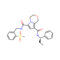 CC[C@@H](NC(=O)c1cc(C(=O)NCc2ccccc2S(C)(=O)=O)n2c1COCC2)c1ccccc1 ZINC000143766297