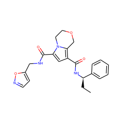 CC[C@@H](NC(=O)c1cc(C(=O)NCc2ccno2)n2c1COCC2)c1ccccc1 ZINC000143923412