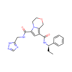 CC[C@@H](NC(=O)c1cc(C(=O)NCc2ncn[nH]2)n2c1COCC2)c1ccccc1 ZINC000146097627