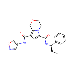CC[C@@H](NC(=O)c1cc(C(=O)Nc2cnoc2)c2n1CCOC2)c1ccccc1 ZINC000146105756
