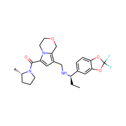 CC[C@@H](NCc1cc(C(=O)N2CCC[C@@H]2C)n2c1COCC2)c1ccc2c(c1)OC(F)(F)O2 ZINC001772621303