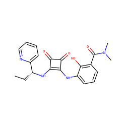 CC[C@@H](Nc1c(Nc2cccc(C(=O)N(C)C)c2O)c(=O)c1=O)c1ccccn1 ZINC000100073729