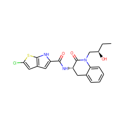 CC[C@@H](O)CN1C(=O)[C@@H](NC(=O)c2cc3cc(Cl)sc3[nH]2)Cc2ccccc21 ZINC000028818321