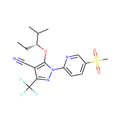 CC[C@@H](Oc1c(C#N)c(C(F)(F)F)nn1-c1ccc(S(C)(=O)=O)cn1)C(C)C ZINC000028570236