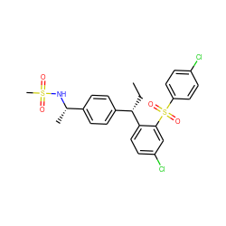 CC[C@@H](c1ccc([C@H](C)NS(C)(=O)=O)cc1)c1ccc(Cl)cc1S(=O)(=O)c1ccc(Cl)cc1 ZINC000028527687