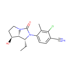 CC[C@@H]1[C@@H]2[C@@H](O)CCN2C(=O)N1c1ccc(C#N)c(Cl)c1C ZINC000014967225