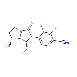 CC[C@@H]1[C@@H]2[C@H](O)CCN2C(=O)N1c1ccc(C#N)c(Cl)c1C ZINC000014967244