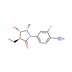 CC[C@@H]1C(=O)N(c2ccc(C#N)c(Cl)c2)[C@@H](C)[C@H]1O ZINC000116753616