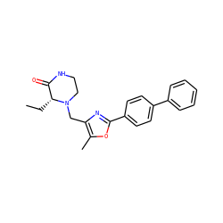 CC[C@@H]1C(=O)NCCN1Cc1nc(-c2ccc(-c3ccccc3)cc2)oc1C ZINC000055100271