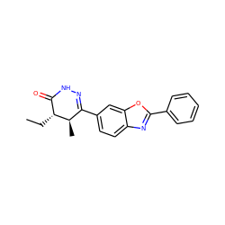 CC[C@@H]1C(=O)NN=C(c2ccc3nc(-c4ccccc4)oc3c2)[C@H]1C ZINC000168466268