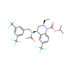 CC[C@@H]1C[C@H](N(Cc2cc(C(F)(F)F)cc(C(F)(F)F)c2)C(C)=O)c2cc(C(F)(F)F)ccc2N1C(=O)OC(C)C ZINC000084740168