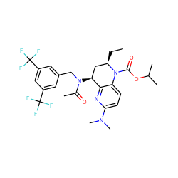 CC[C@@H]1C[C@H](N(Cc2cc(C(F)(F)F)cc(C(F)(F)F)c2)C(C)=O)c2nc(N(C)C)ccc2N1C(=O)OC(C)C ZINC000084635847